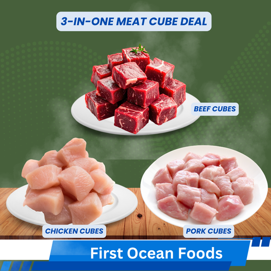 3-In-One Meat Cube Deal (Pork, Beef, & Chicken Cubes 500g)