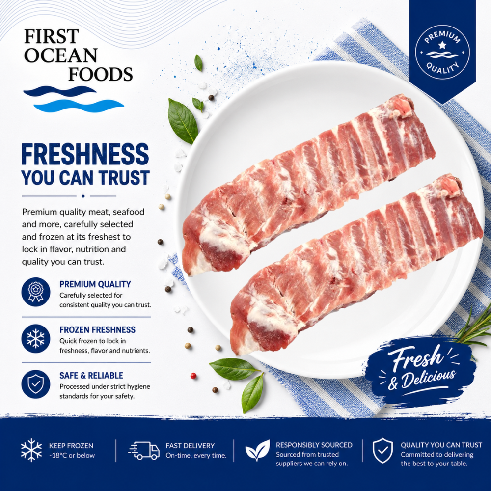 (First Ocean Foods) Frozen Baby Back Ribs - Aprox 1KG +-