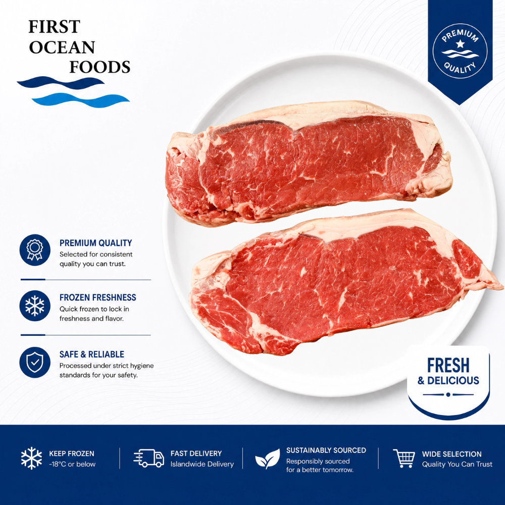 (First Ocean Foods) Frozen Australian Beef Striploin Steak  - 1KG