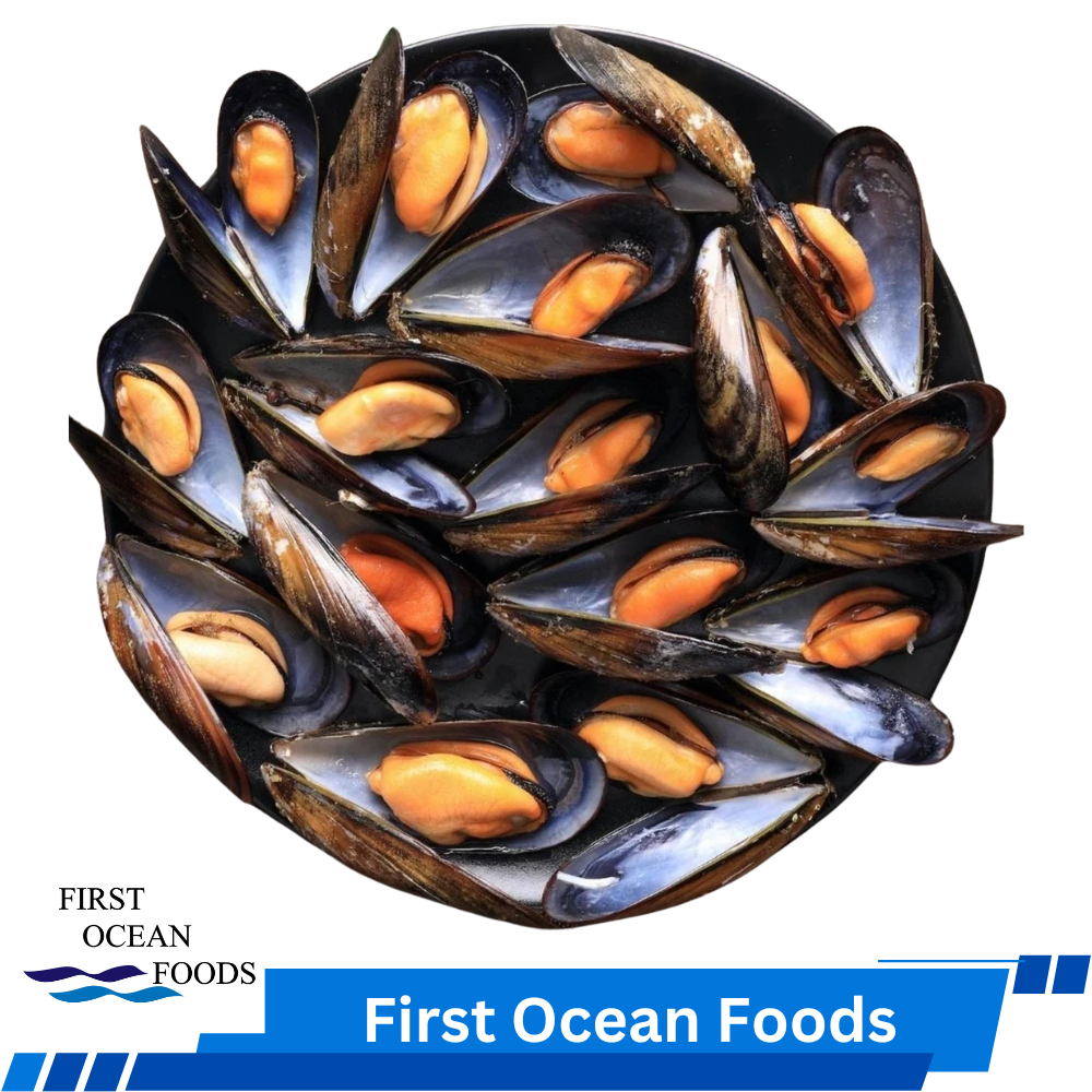 (First Ocean Foods) Cooked Black Mussels with Shell - 1kg