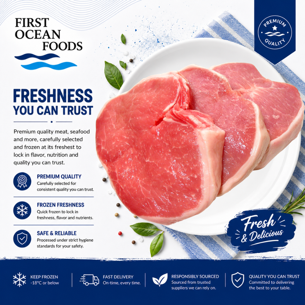 (First Ocean Foods)  Frozen Boneless Pork Chop - 1kg