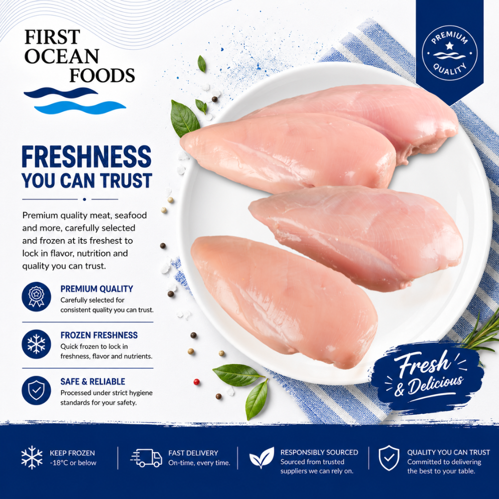 (First Ocean Foods)  Frozen Skinless Chicken Breast - 2kg