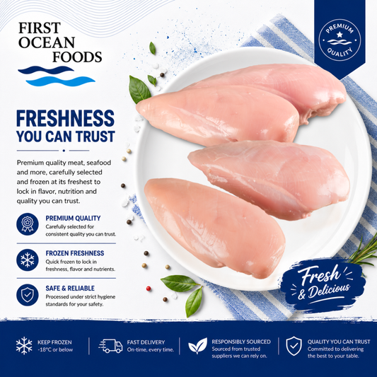 (First Ocean Foods)  Frozen Skinless Chicken Breast - 2kg