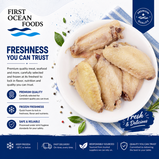 (First Ocean Foods) Frozen Chicken Mid Joint Wing - 2KG