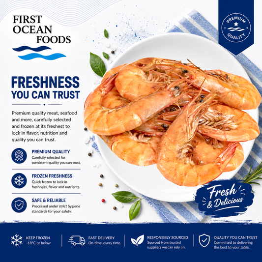 (First Ocean Foods) Frozen Cooked Prawn - 1KG