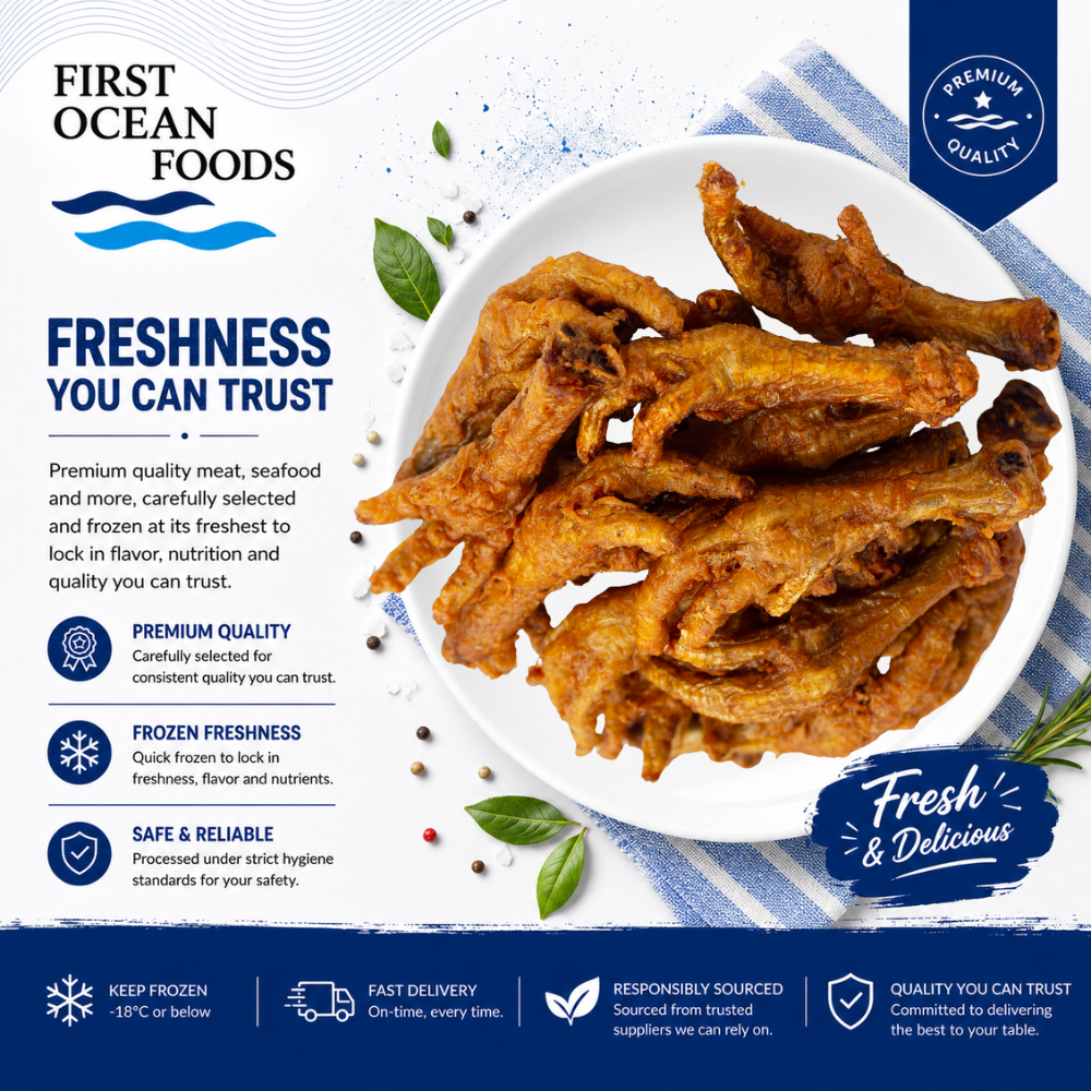 (First Ocean Foods) Frozen Fried Chicken Feet - 1kg