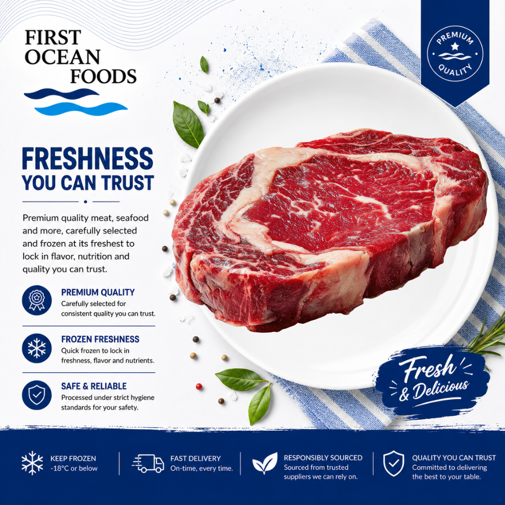 (First Ocean Foods) Frozen Beef Ribeye - 1kg