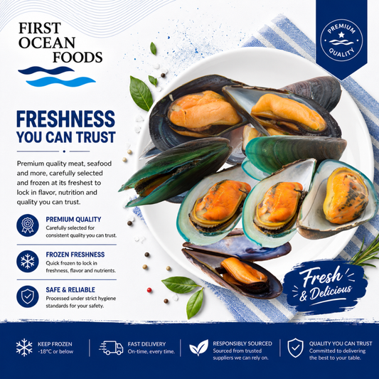 (First Ocean Foods)  Half Shell Green Mussel 900g- (30% OFF SAVE $6.57)