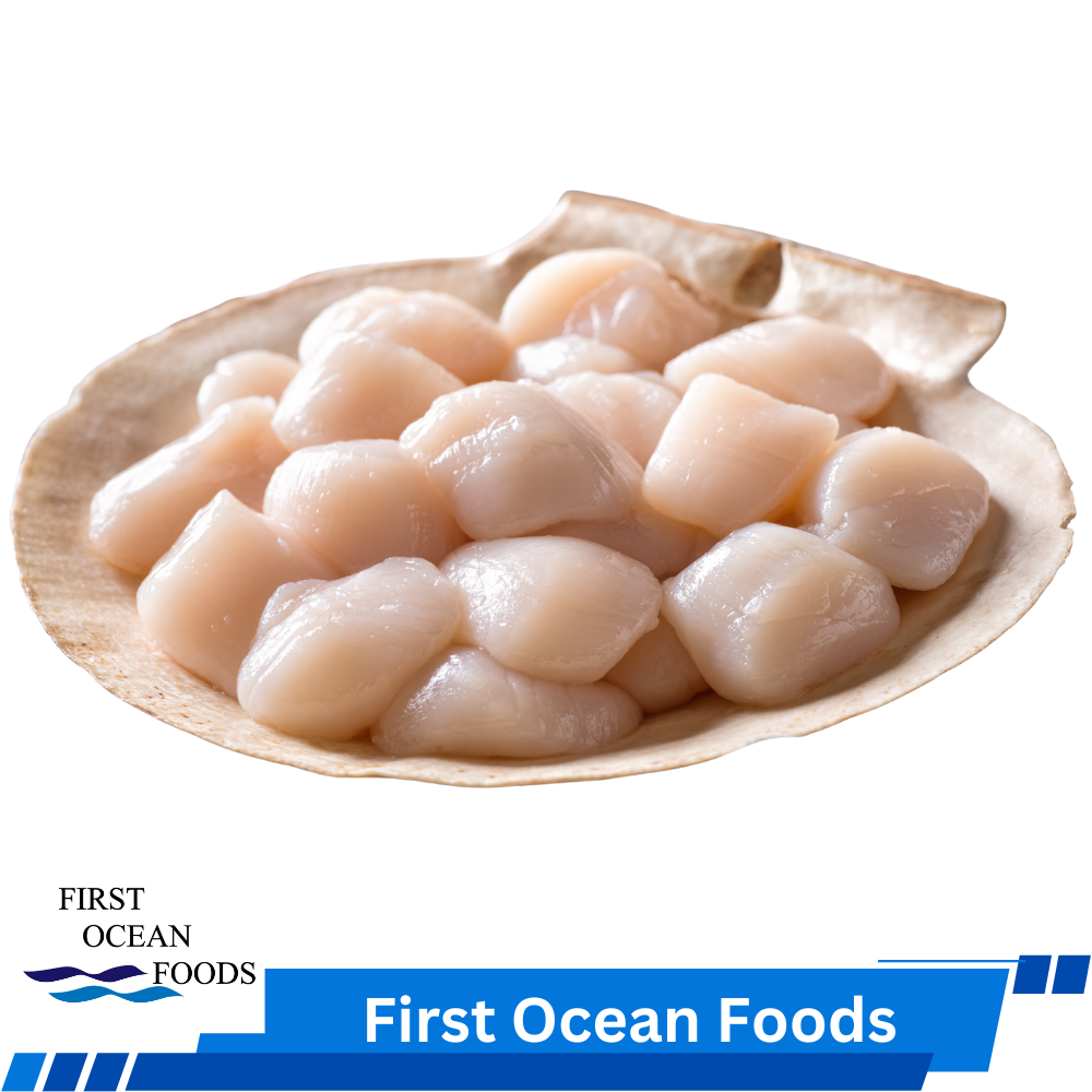 (First Ocean Foods) JAPANESE SEA SCALLOP 10/20 - 1KG FREE Crab Stick 250g