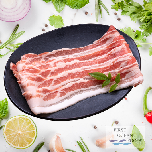 Pork Belly Skinless Sukiyaki Cut  - 1KG +-