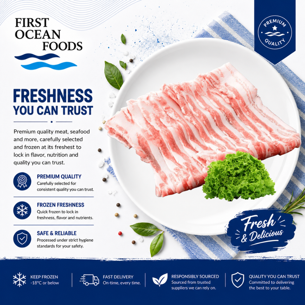 (First Ocean Foods) Pork Belly Sukiyaki - 1KG (25% OFF)