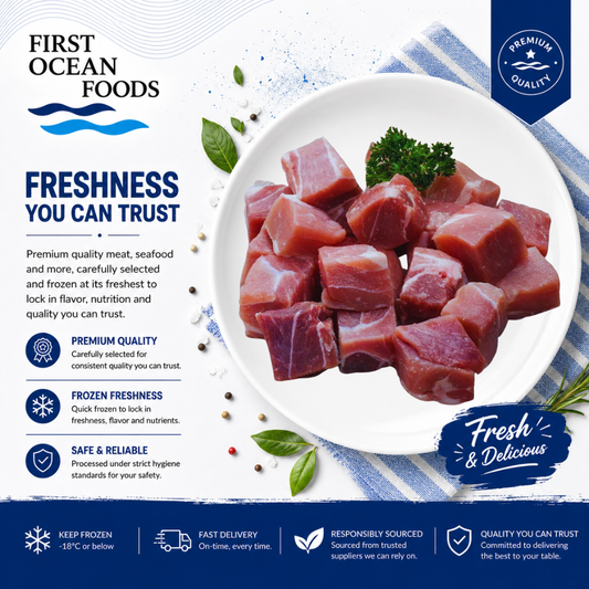 (First Ocean Foods)  Frozen Pork Cube - 2KG (SAVE $4.00)