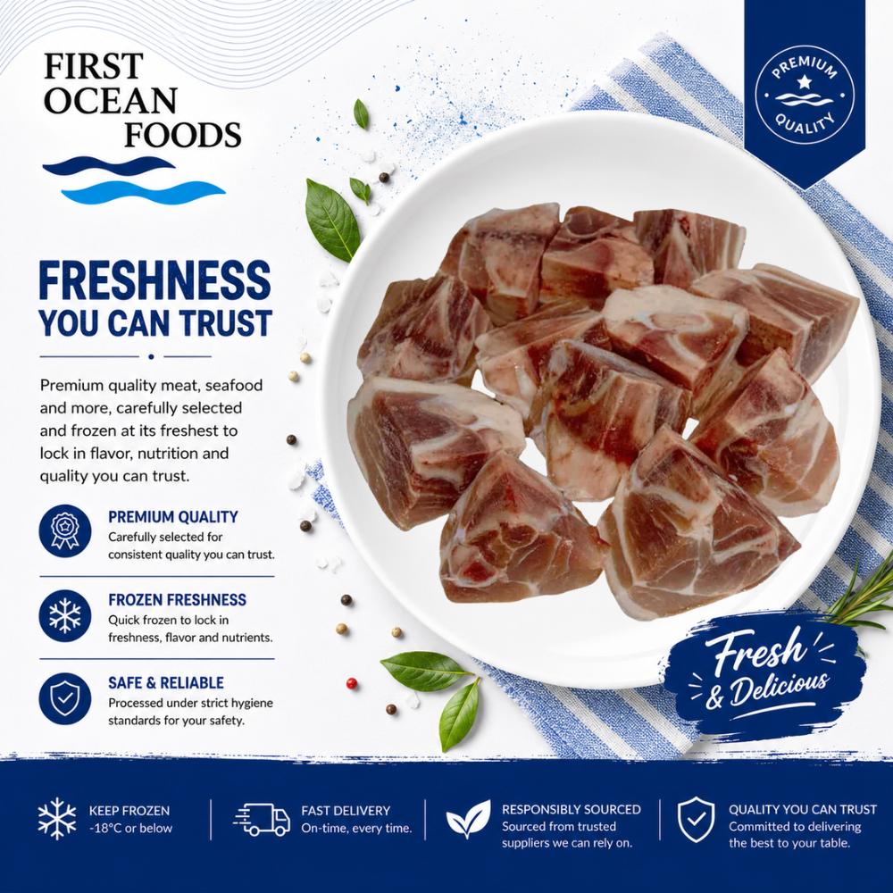(First Ocean Foods) Frozen Pork Hock Cube - 1kg