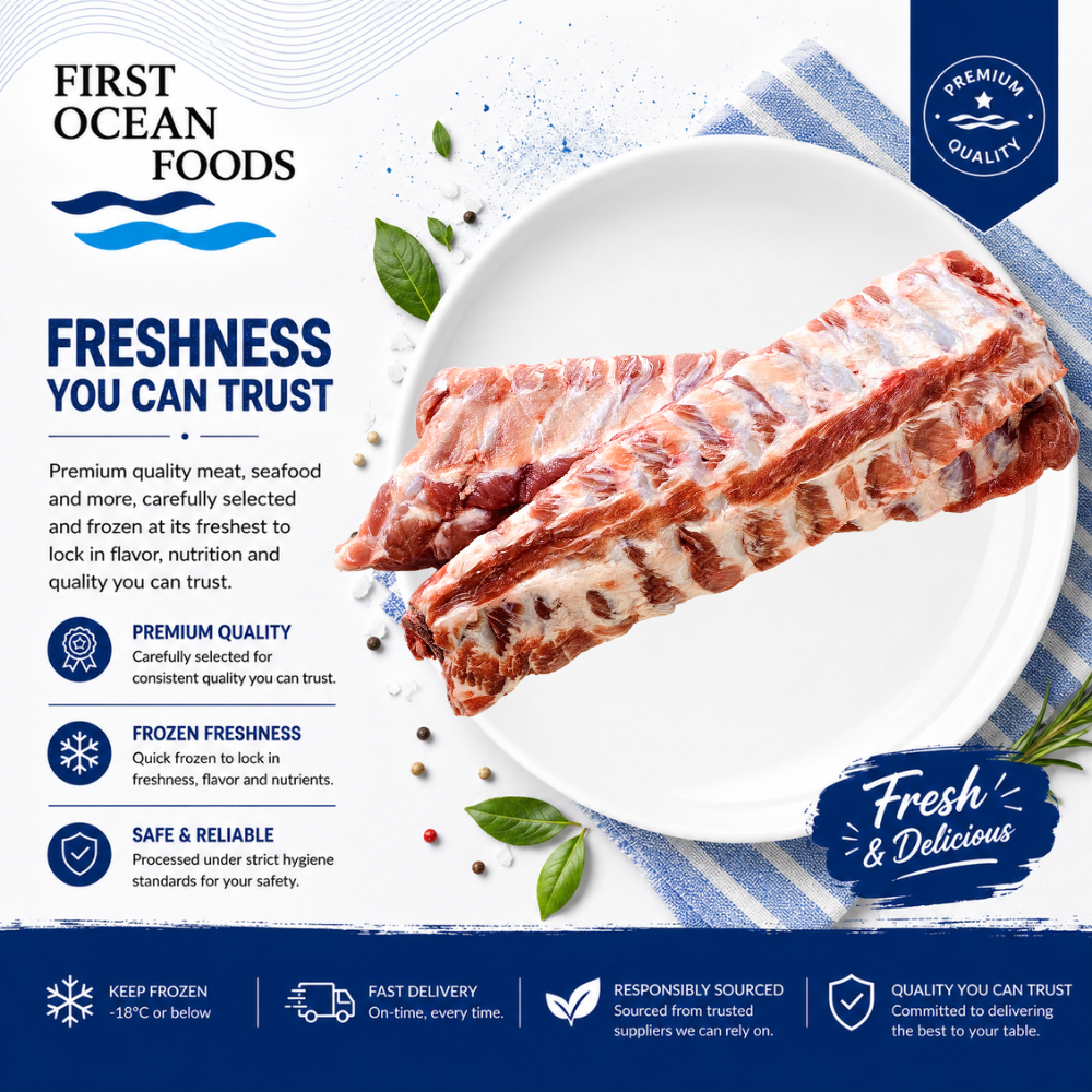 (First Ocean Foods) Frozen Pork Spare Ribs Whole