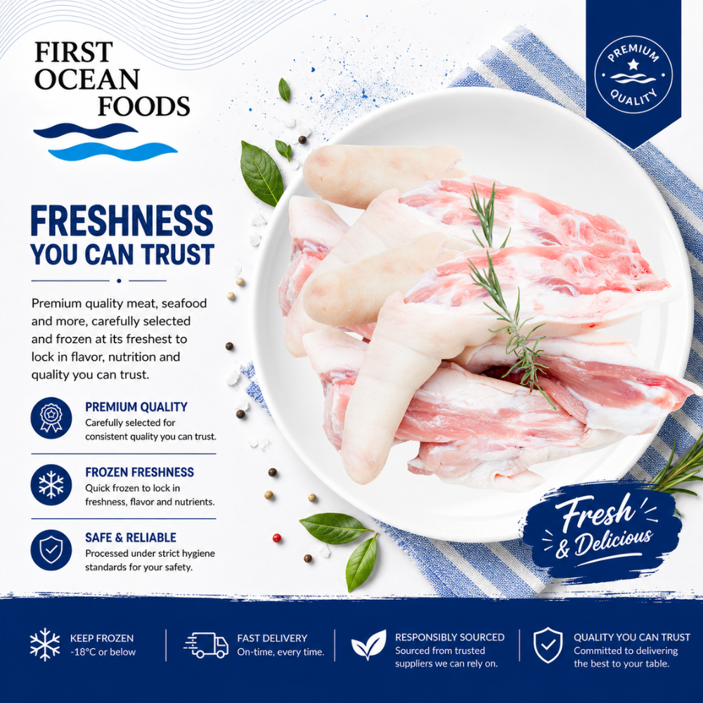 (First Ocean Foods) Frozen Pork Tail - 1KG