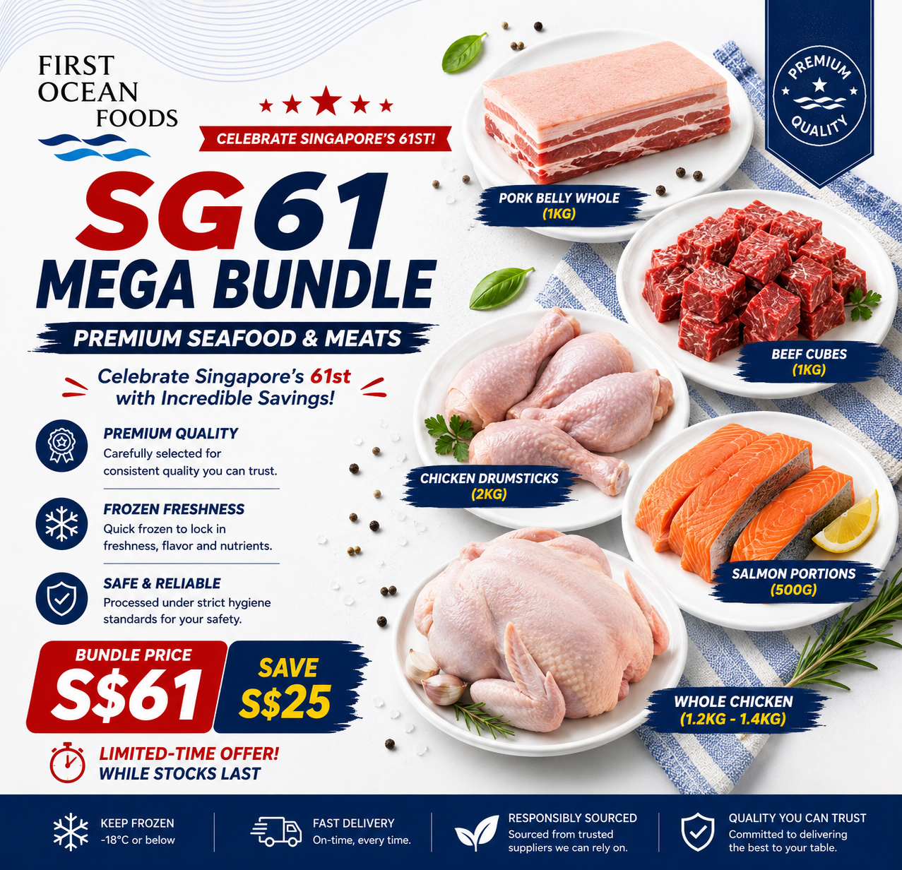SG61 Mega Bundle – Premium Seafood & Meats