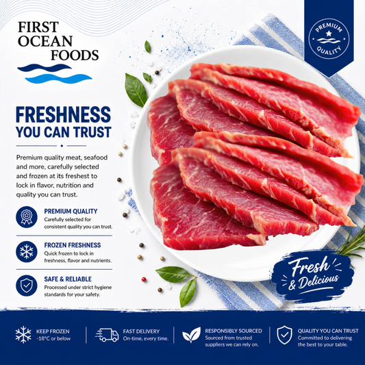(First Ocean Foods)  Frozen Premium Beef Sliced - 2KG