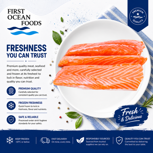 (First Ocean Foods) Frozen Smoked Salmon Trout - 1KG