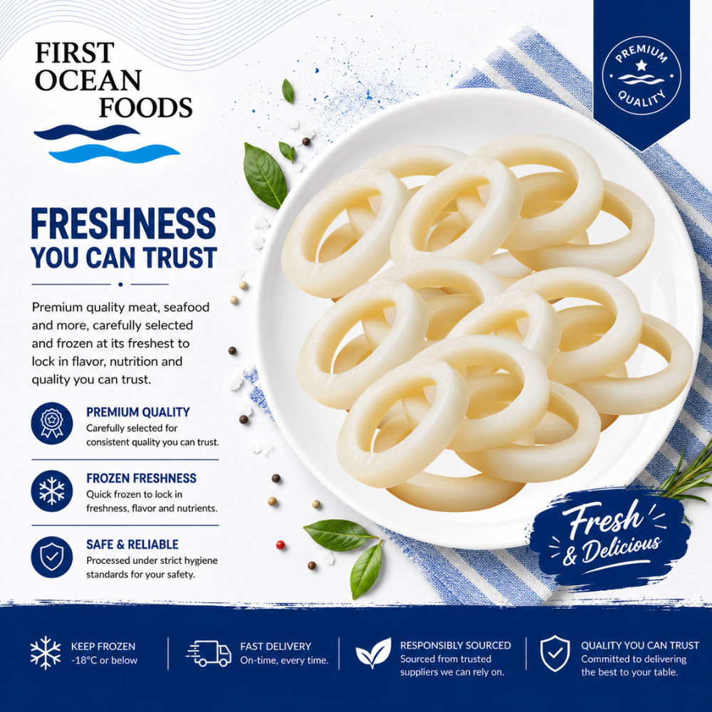 (First Ocean Foods)  Frozen Squid Ring - 1kg