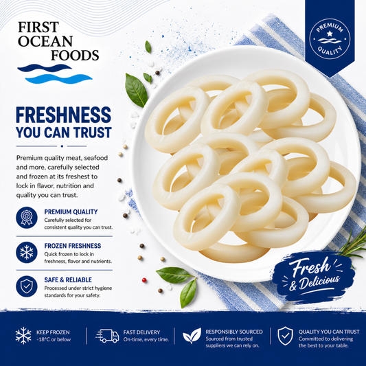 (First Ocean Foods)  Frozen Squid Ring - 1kg
