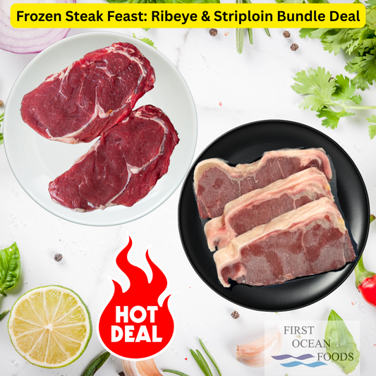 Frozen Steak Feast: Ribeye & Striploin Bundle Deal