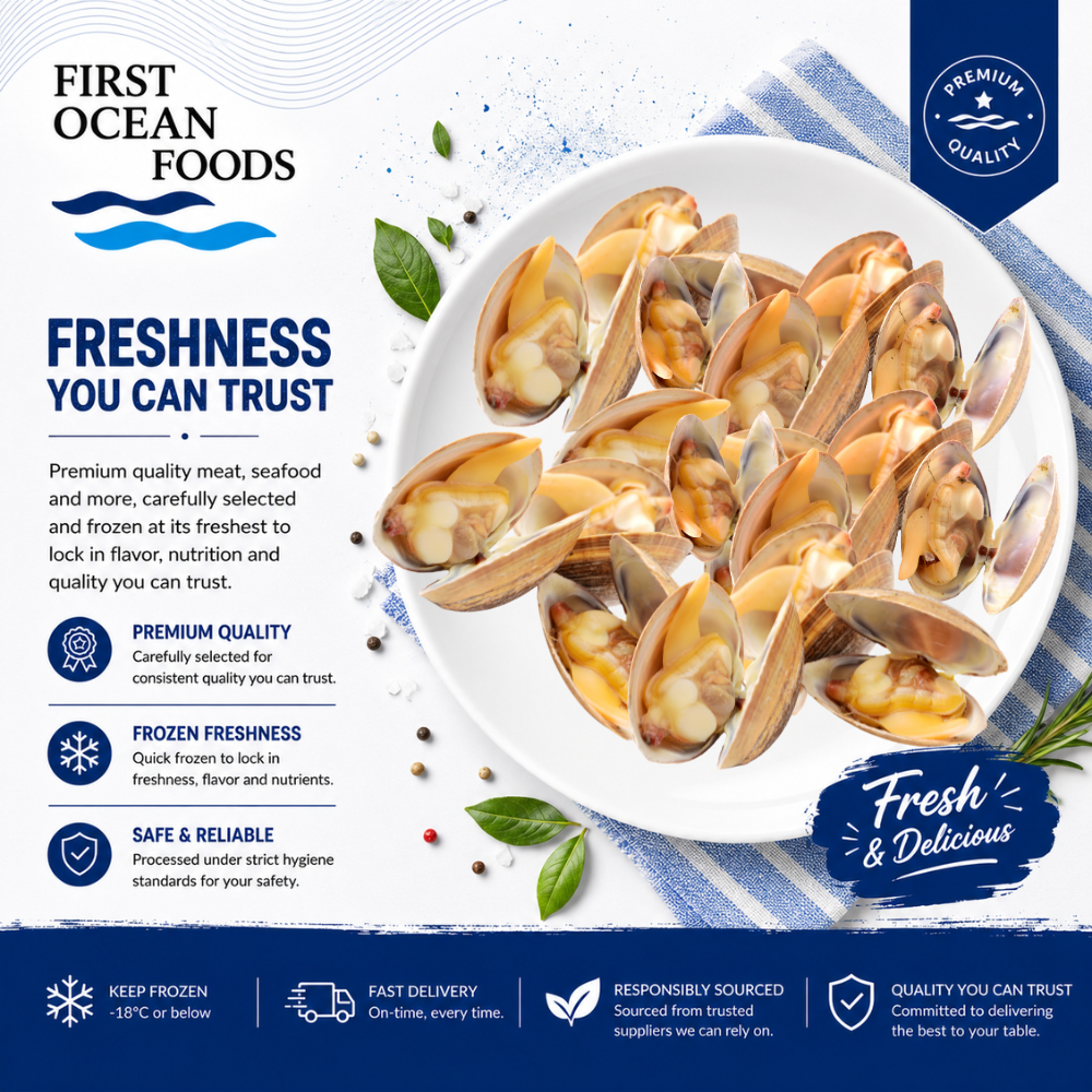 (First Ocean Foods)  Frozen White Clam - 1kg