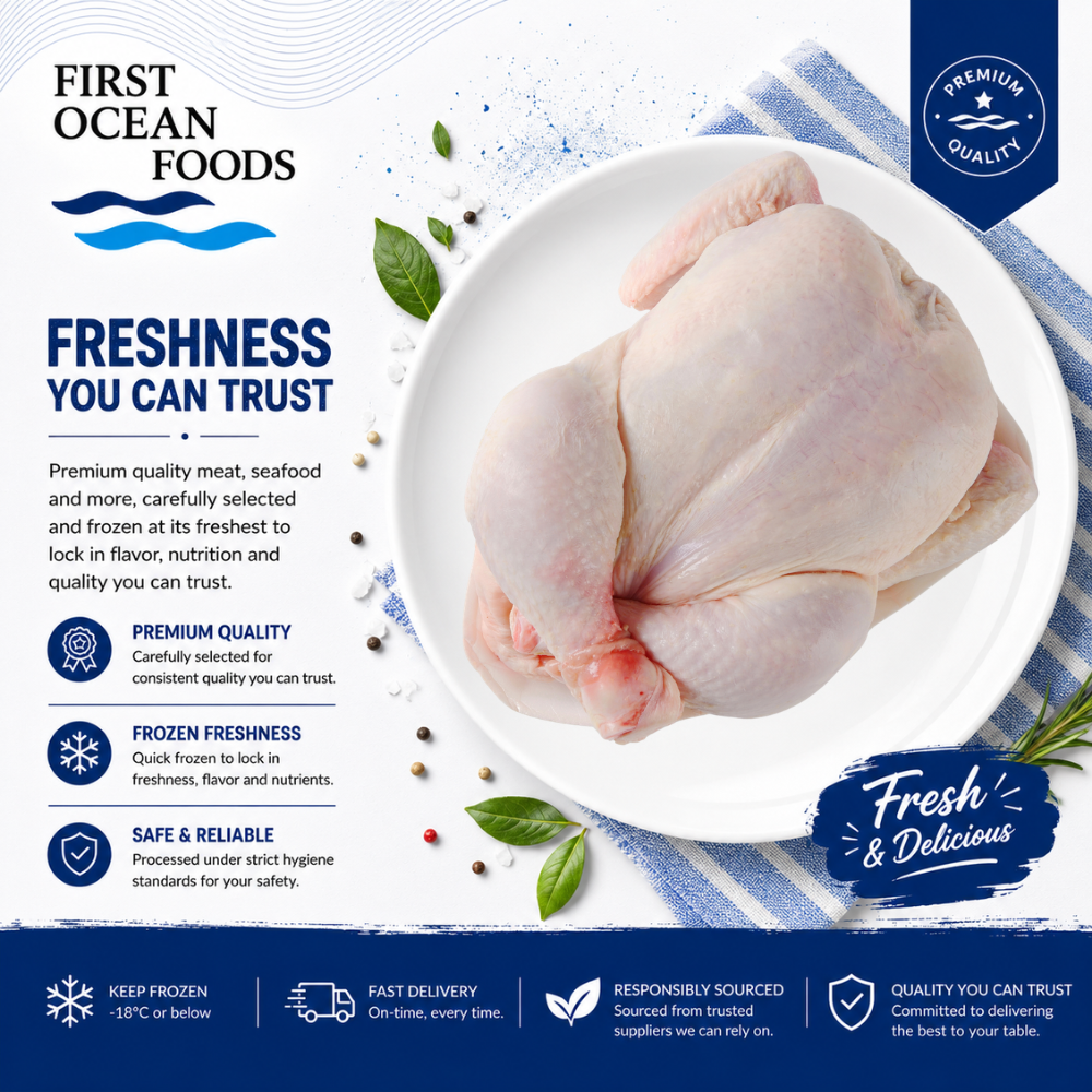 (First Ocean Foods)  Frozen Whole Chicken - 1kg